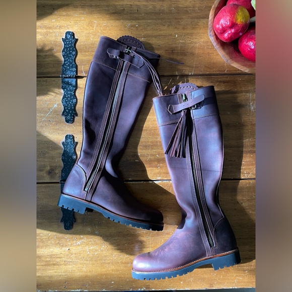 New Penelope Chilvers Leather Tassel Riding Boot Conker Brown 40 Kate Middleton - Picture 3 of 13